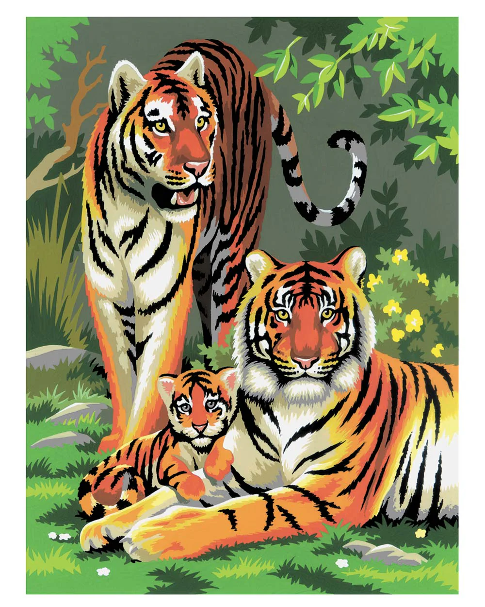 Painting By Numbers Kit Tigers And Cub Age 8+ - Image 2