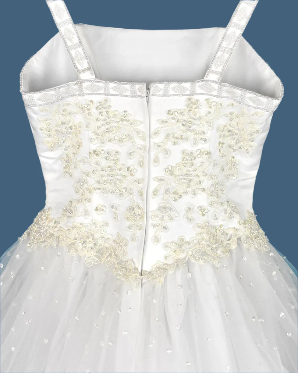 Pale Ivory Beaded Princess Wedding Dress Size 10 - Image 8
