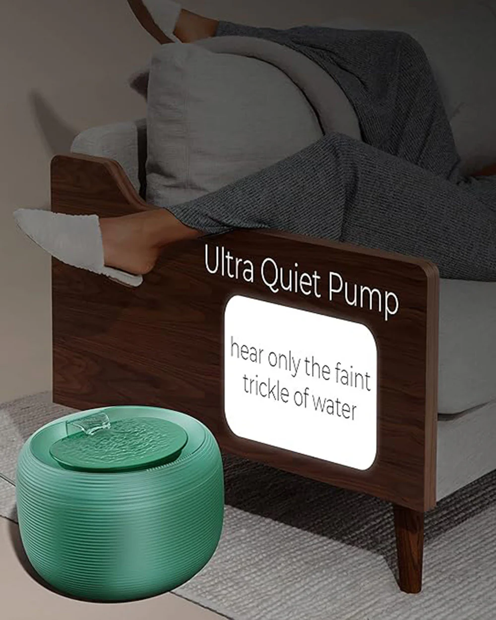 Pet Water Fountain Dog Cat Nugget Lite Drinking 2.5L Green - Image 4