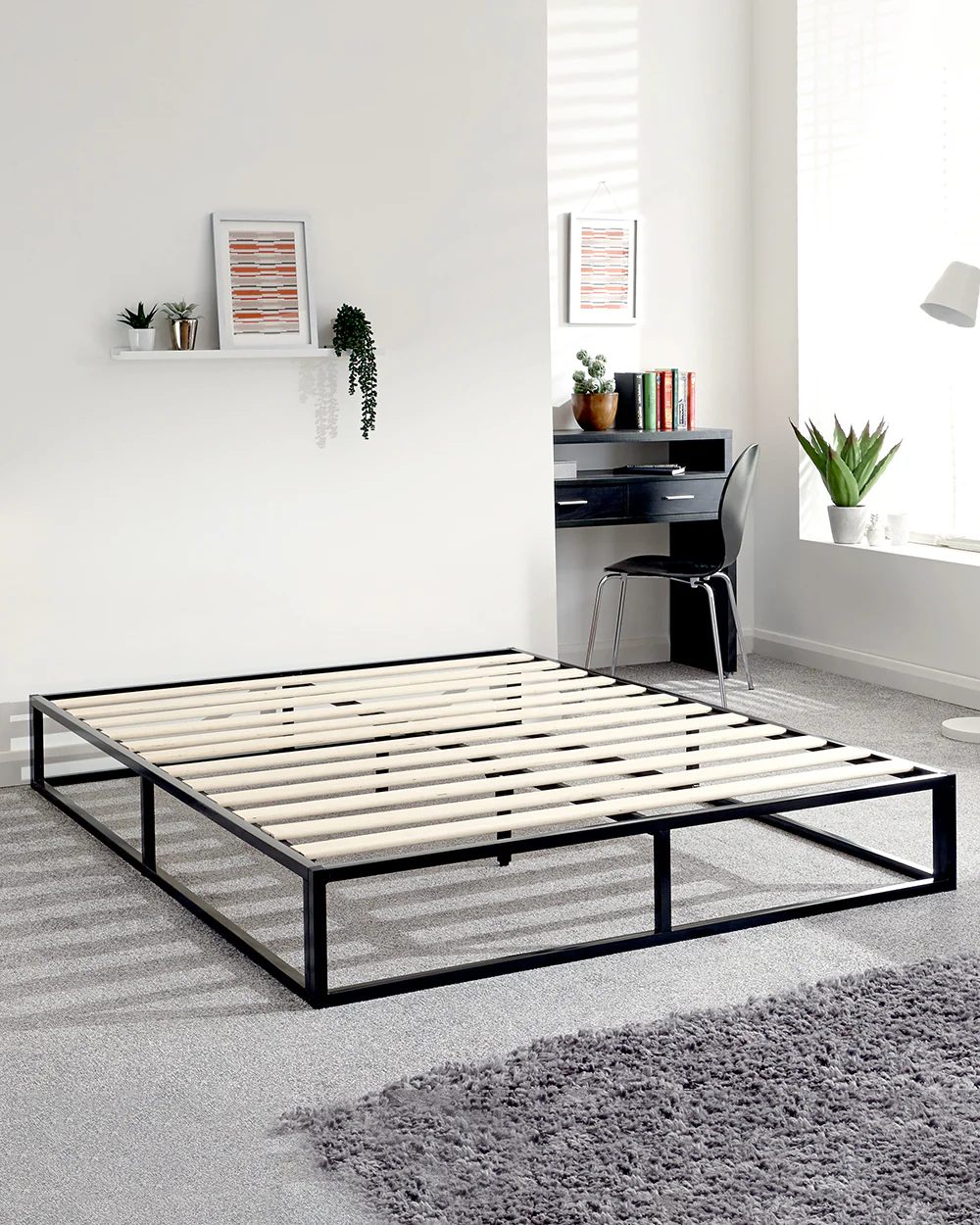 Platform Small Double Bed 120cm Black - Image 16