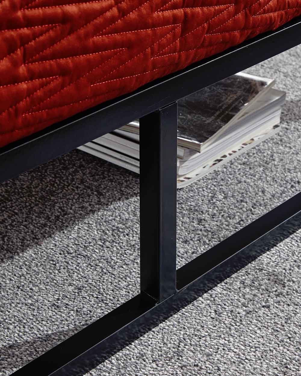 Platform Small Double Bed 120cm Black - Image 5