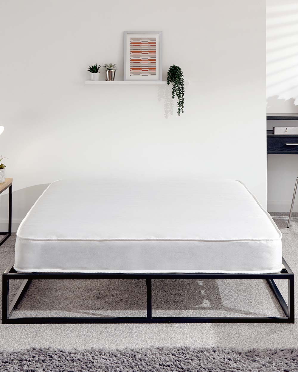 Platform Small Double Bed 120cm Black - Image 6