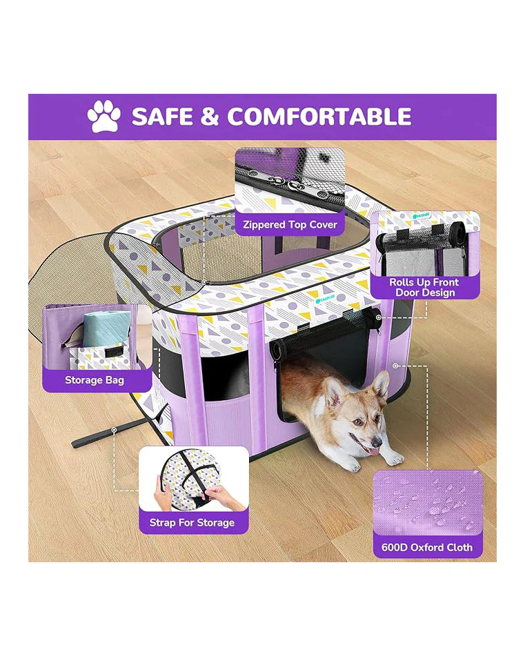 Portable Foldable Pet Playpen For Dogs Cats Large - Image 2