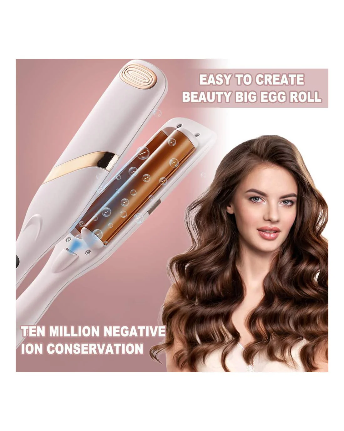 Professional Crimping Iron 32mm Wave Pink - Image 5