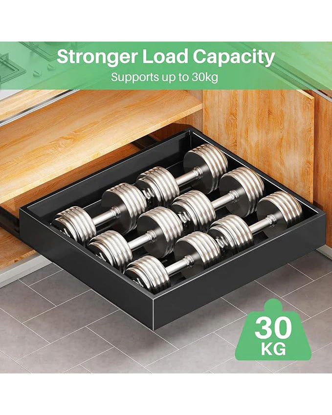 Pull Out Cabinet Organiser Heavy Duty Drawer Black 1pc - Image 7