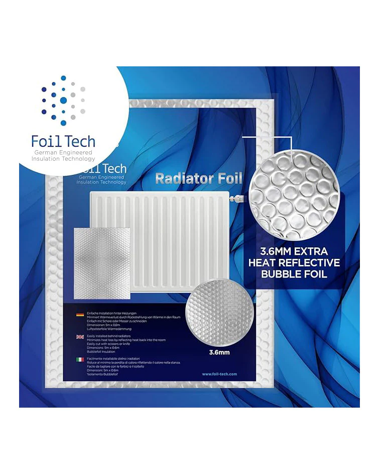 3.6mm Heat Reflective Bubble Foil Radiator Insulation Extra Thick ‎500 x 60cm - Image 3
