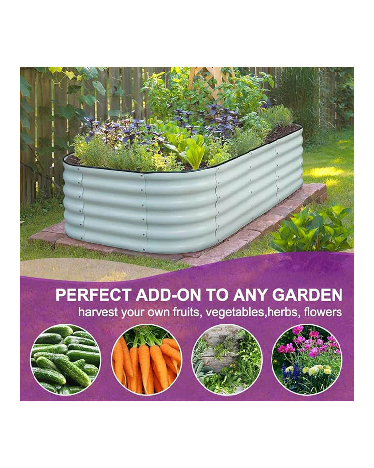 Raised Garden Beds Steel Planter 240x60x45cm Green - Image 3