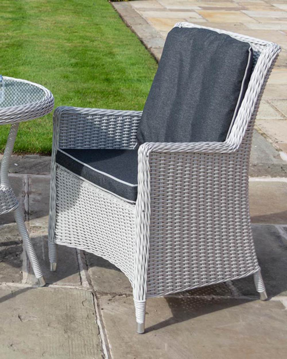 Rattan Garden Bistro Set Rowlinson Prestbury Grey - Image 5
