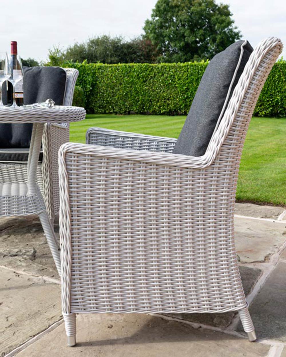 Rattan Garden Bistro Set Rowlinson Prestbury Grey - Image 6