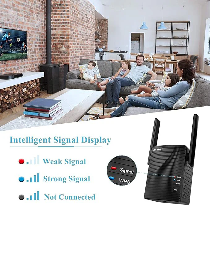 Rockspace AC1200 WiFi Range Extender Dual Band WiFi Boost - Image 5