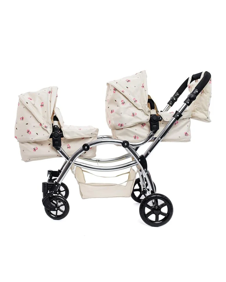 Roma Darcie Twin Cream Dolls Pram Ages 3+ Cream - Image 5