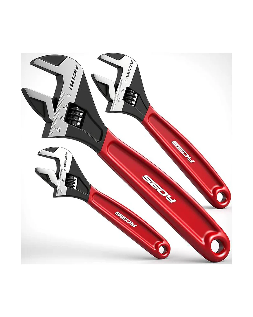SEDY Adjustable Wrench Set Pipe Spanner: 6" 8" 10"