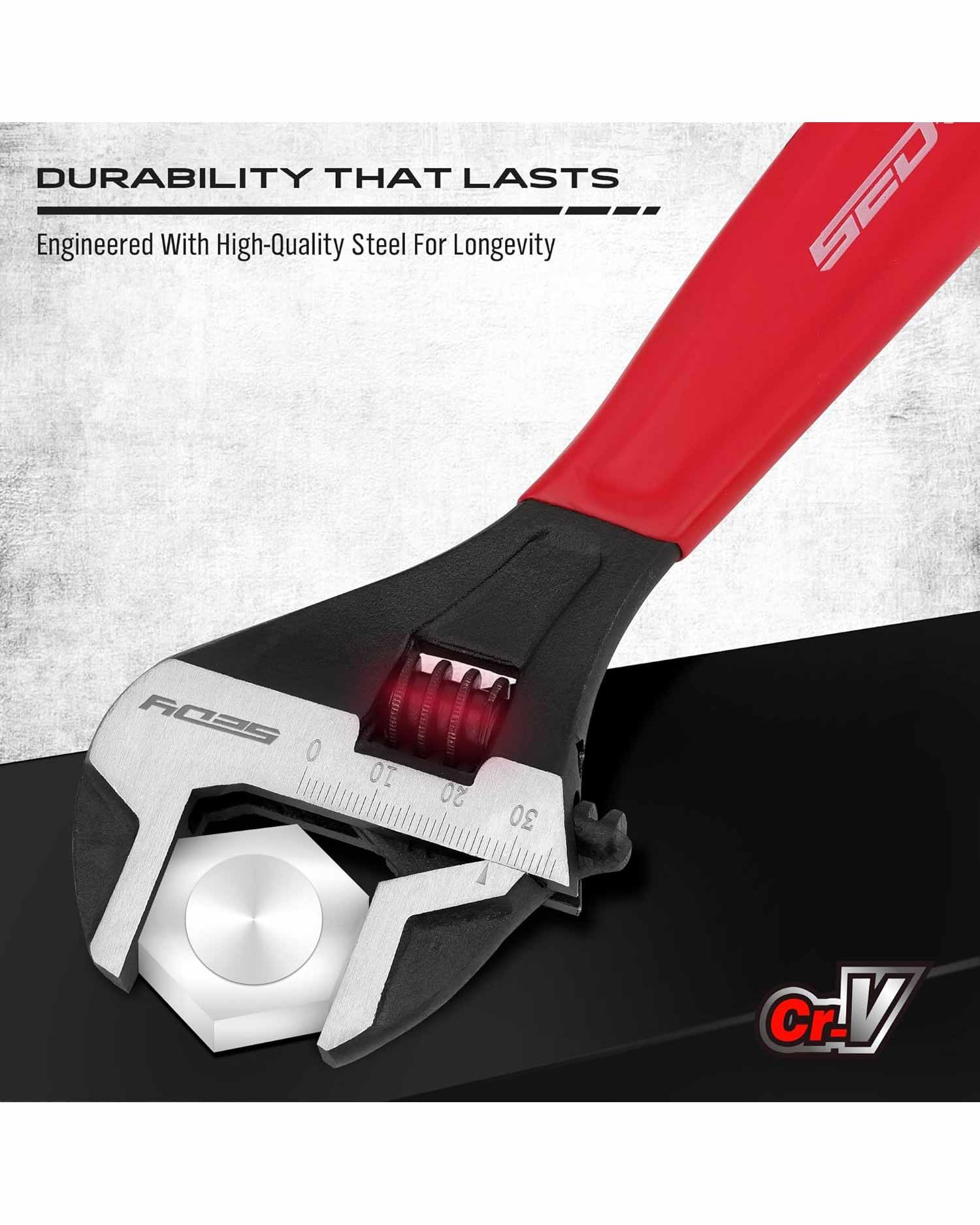SEDY Adjustable Wrench Set Pipe Spanner: 6" 8" 10" - Image 4