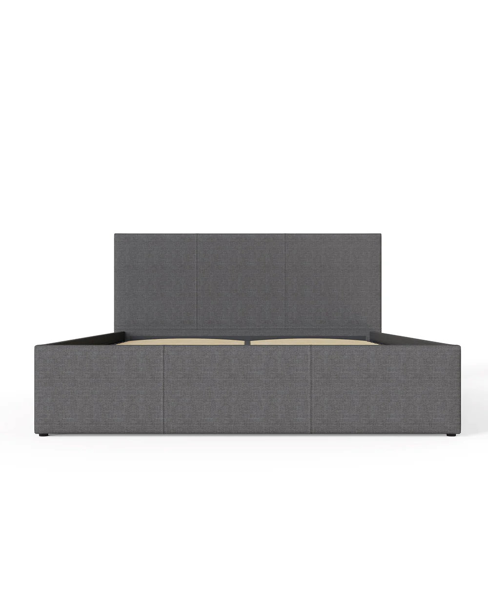 Side Lift Ottoman Double Bed Grey Hopsack 135cm - Image 6