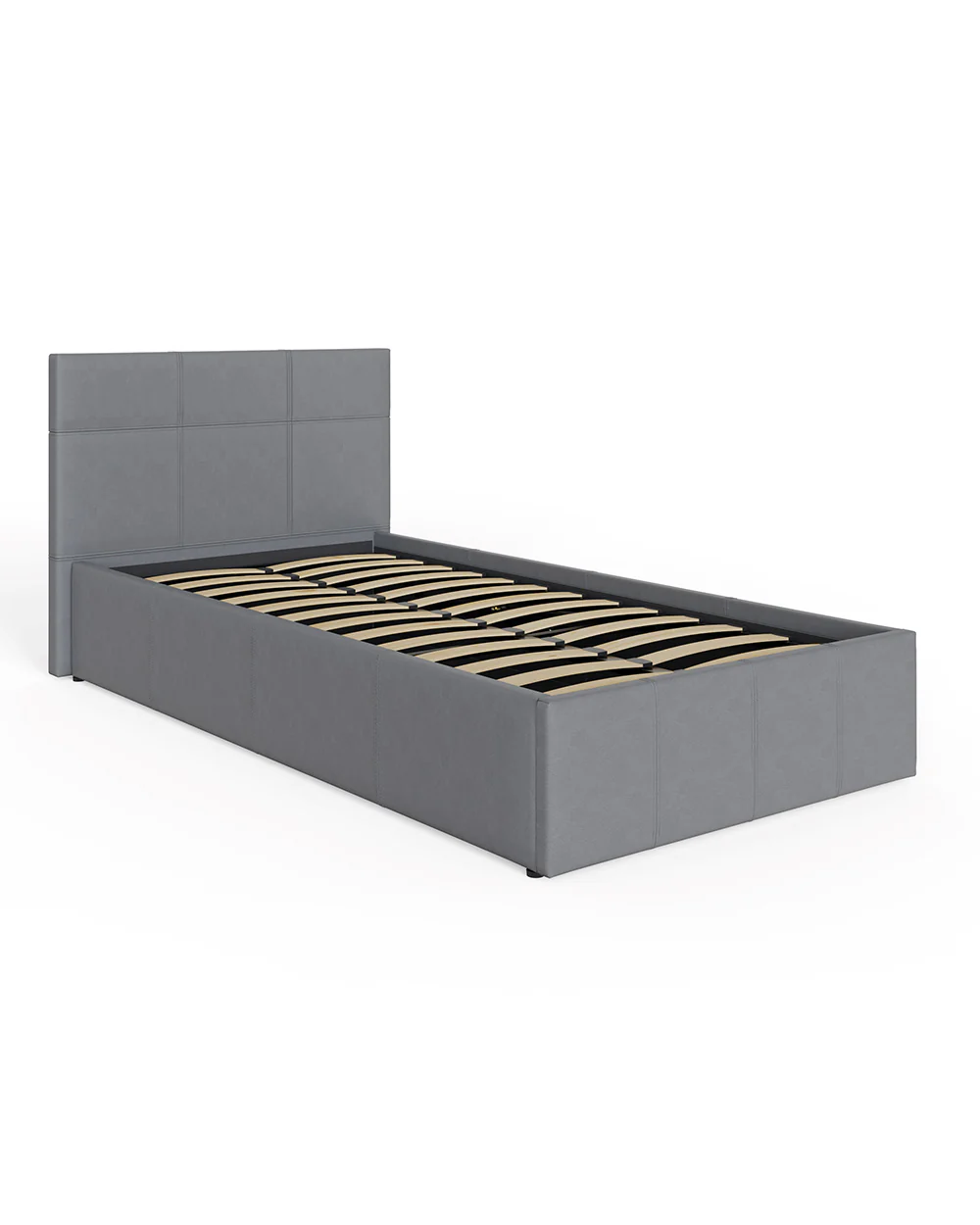 Side Lift ottoman Single Bed Grey Faux Leather - Image 7
