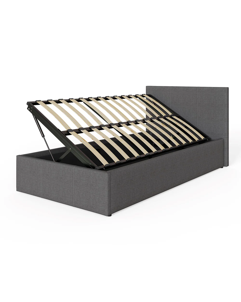 Side Lift ottoman Single Bed Grey Hopsack - Image 7