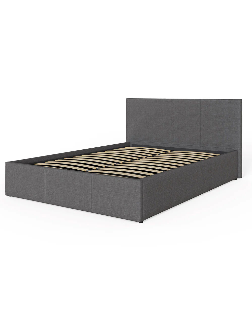 Side Lift Ottoman Small Double Bed Grey Hopsack - Image 5