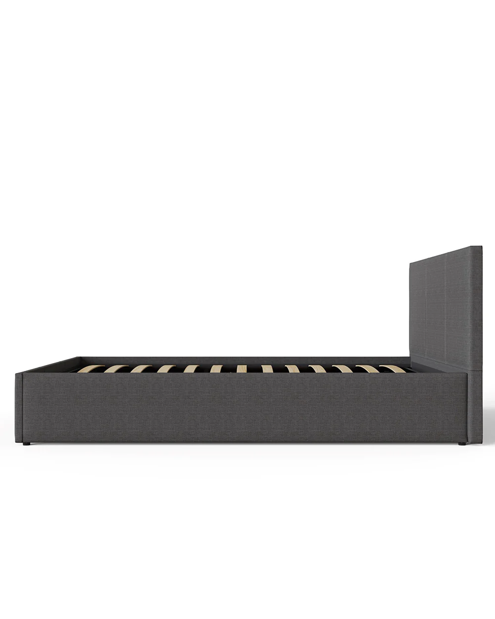 Side Lift Ottoman Small Double Bed Grey Hopsack - Image 7
