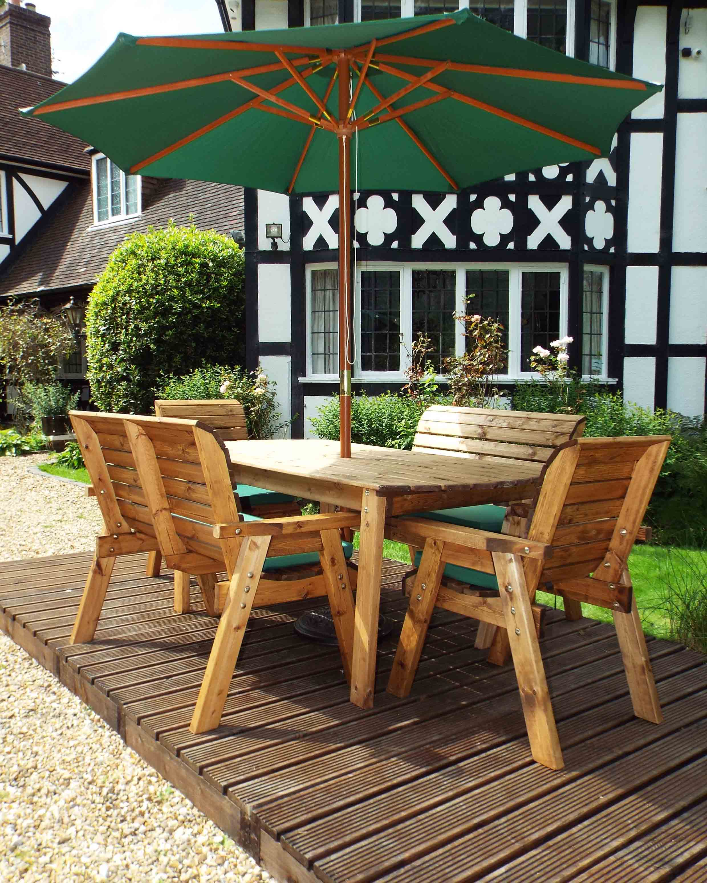 Charles Taylor Six Seat Table Set Green Accessories HB14G - Image 2