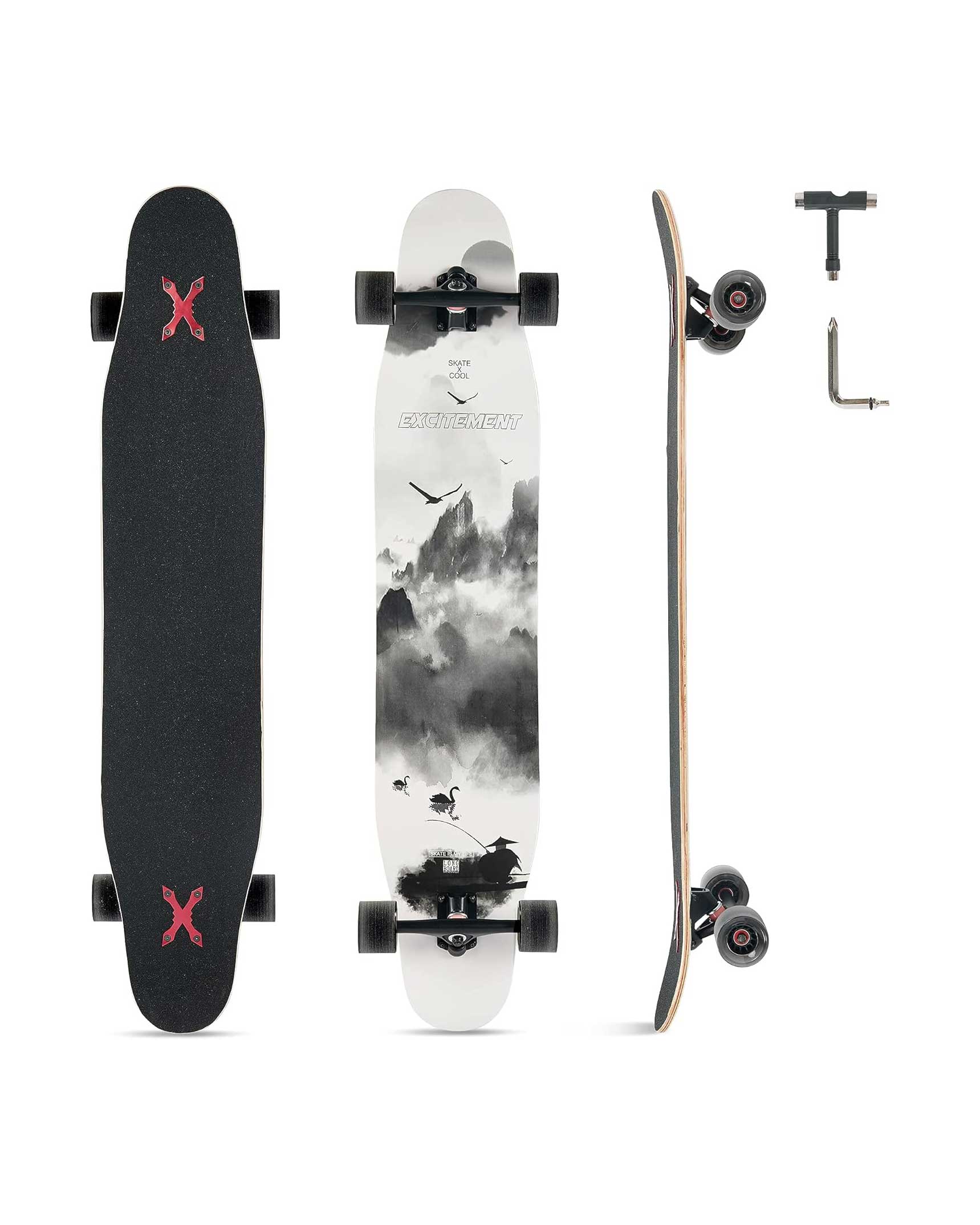 Skateboard Longboard 8 Layers Decks 46"x8" For Adults