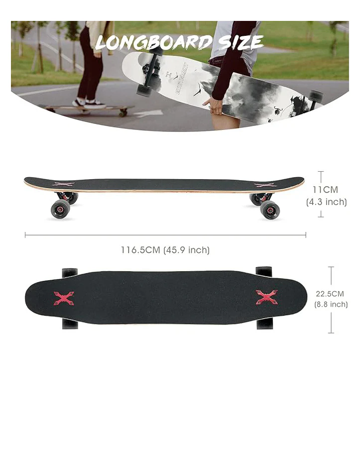 Skateboard Longboard 8 Layers Decks 46"x8" For Adults - Image 3