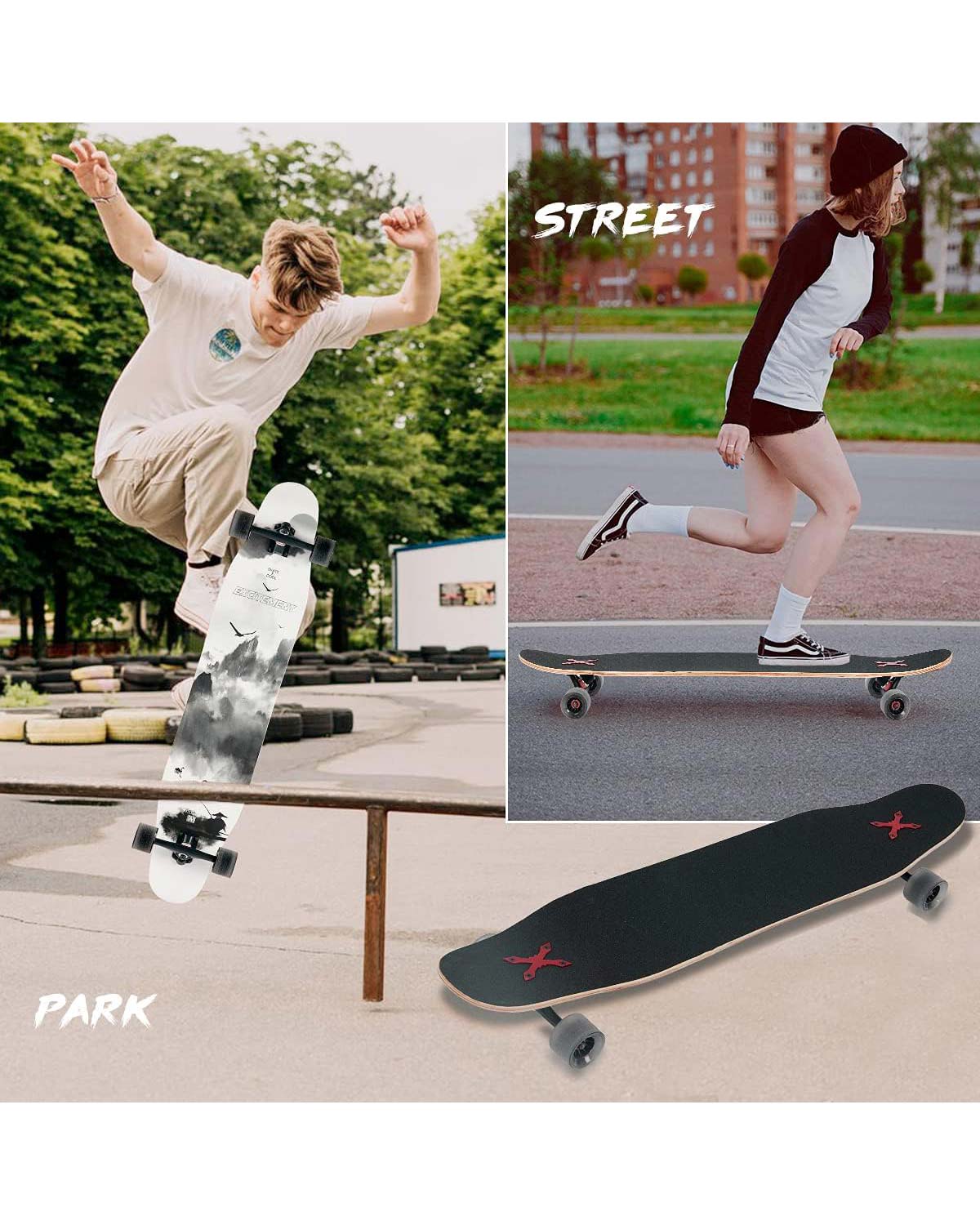 Skateboard Longboard 8 Layers Decks 46"x8" For Adults - Image 6