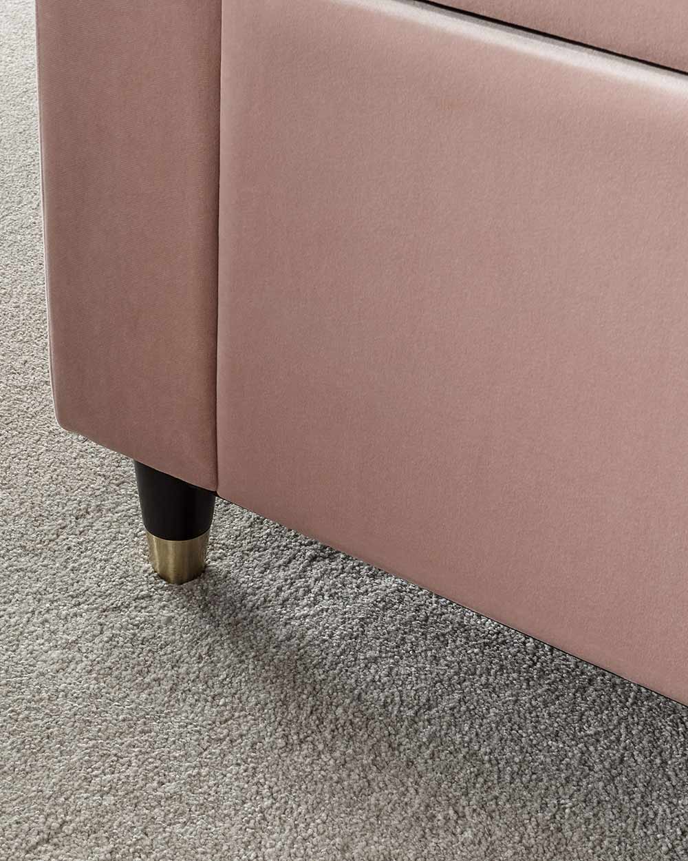 Storage Bench Window Seat, Pink Velour - Image 2
