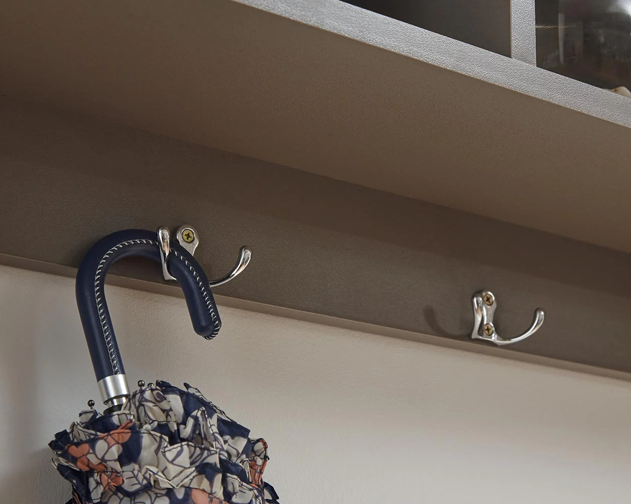 Kempton Storage Wall Rack With Coat Hooks, Grey - Image 3