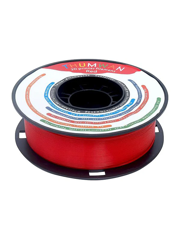 THUMWAN 3D Printer Filament PLA 1.75mm Red 1Kg 1Spool - Image 2
