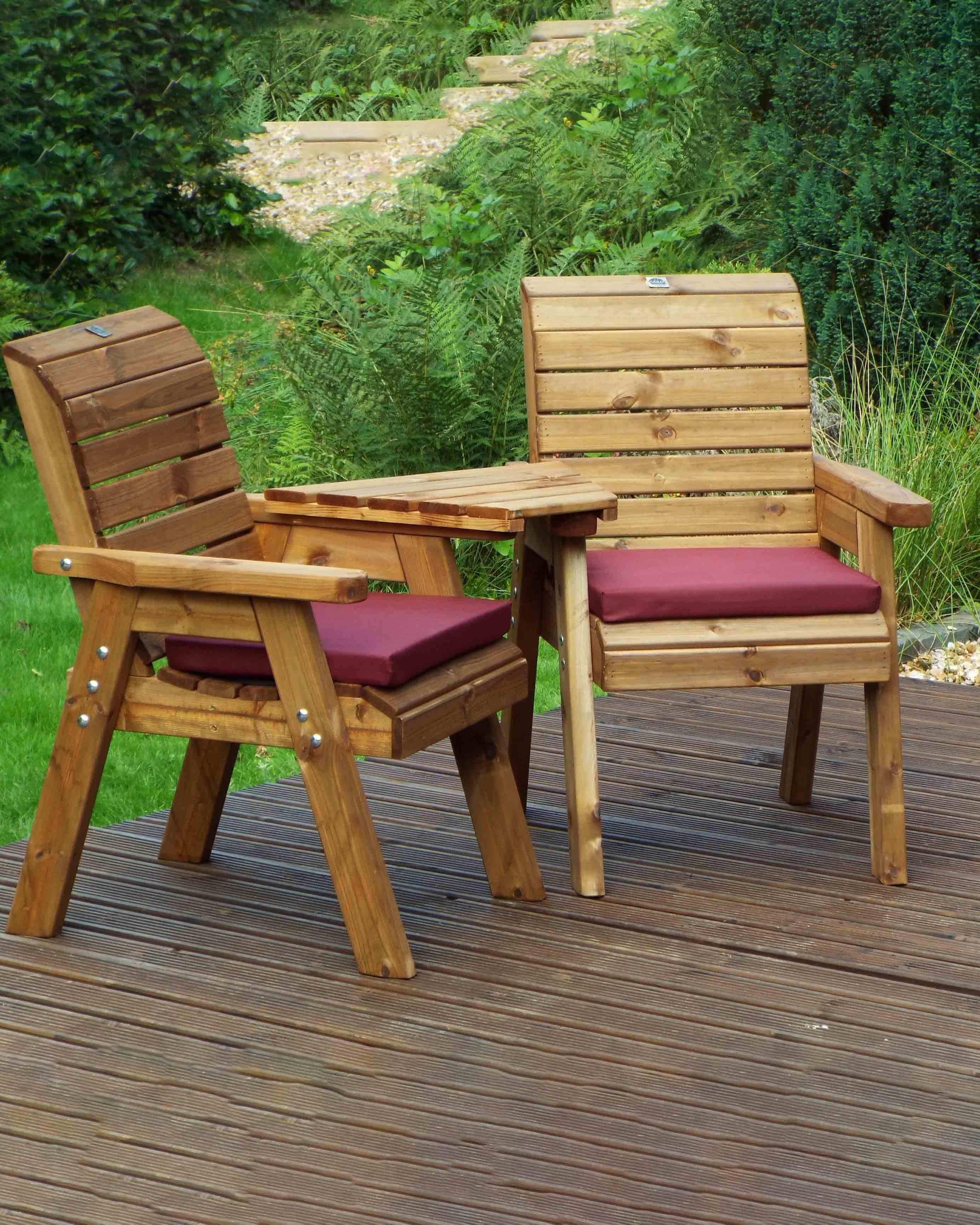 Charles Taylor Twin Companion Set with Burgundy Cushions HB01B