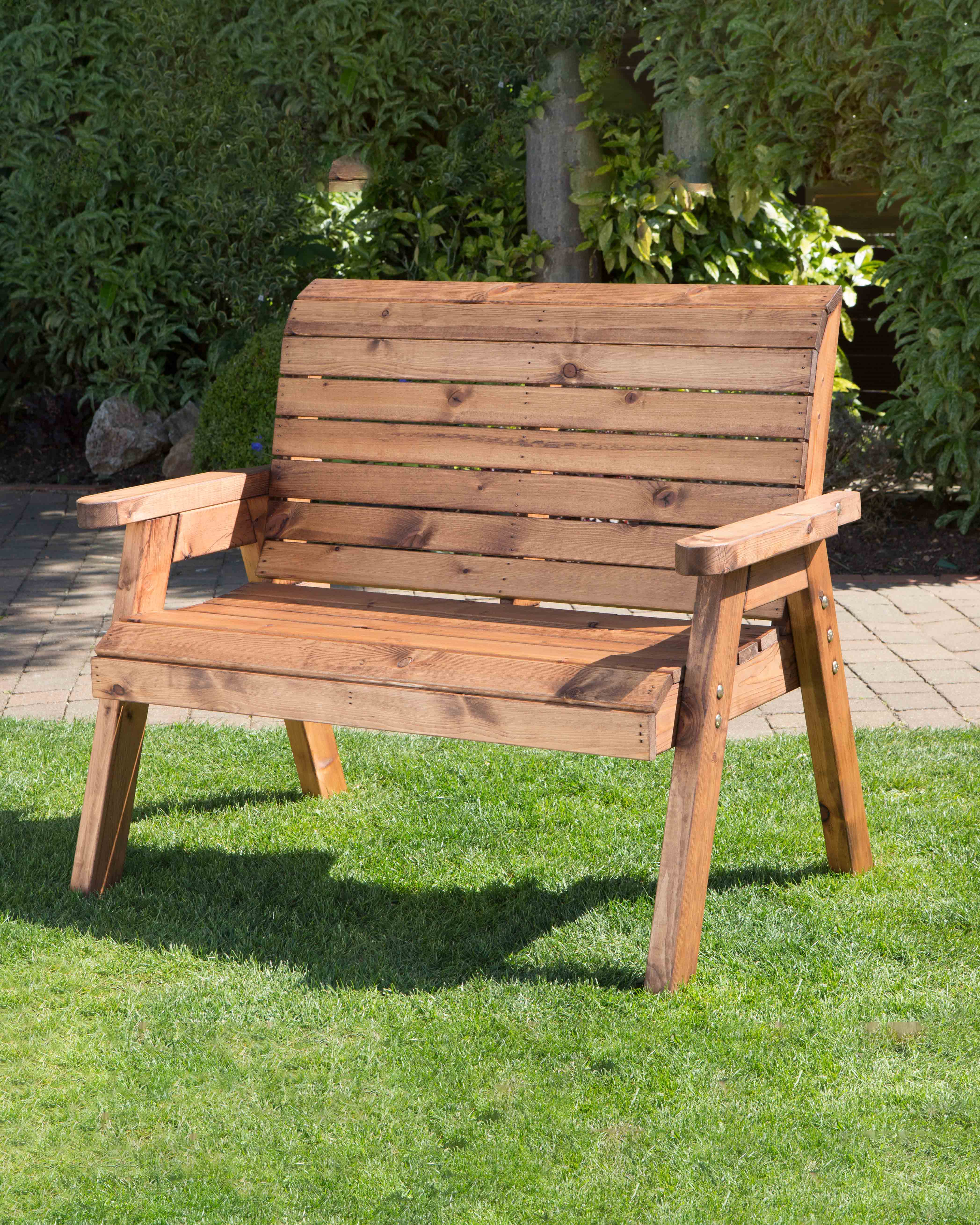 Charles Taylor Two Seater Bench with Green Cushions HB19G - Image 6