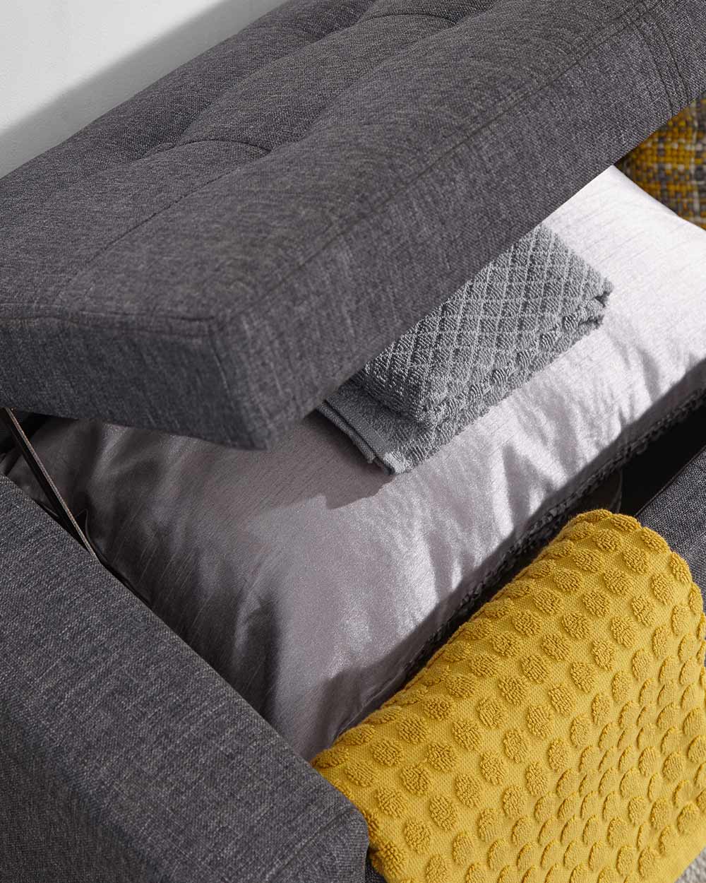 Verona Ottoman Bench Charcoal Grey Fabric - Image 4