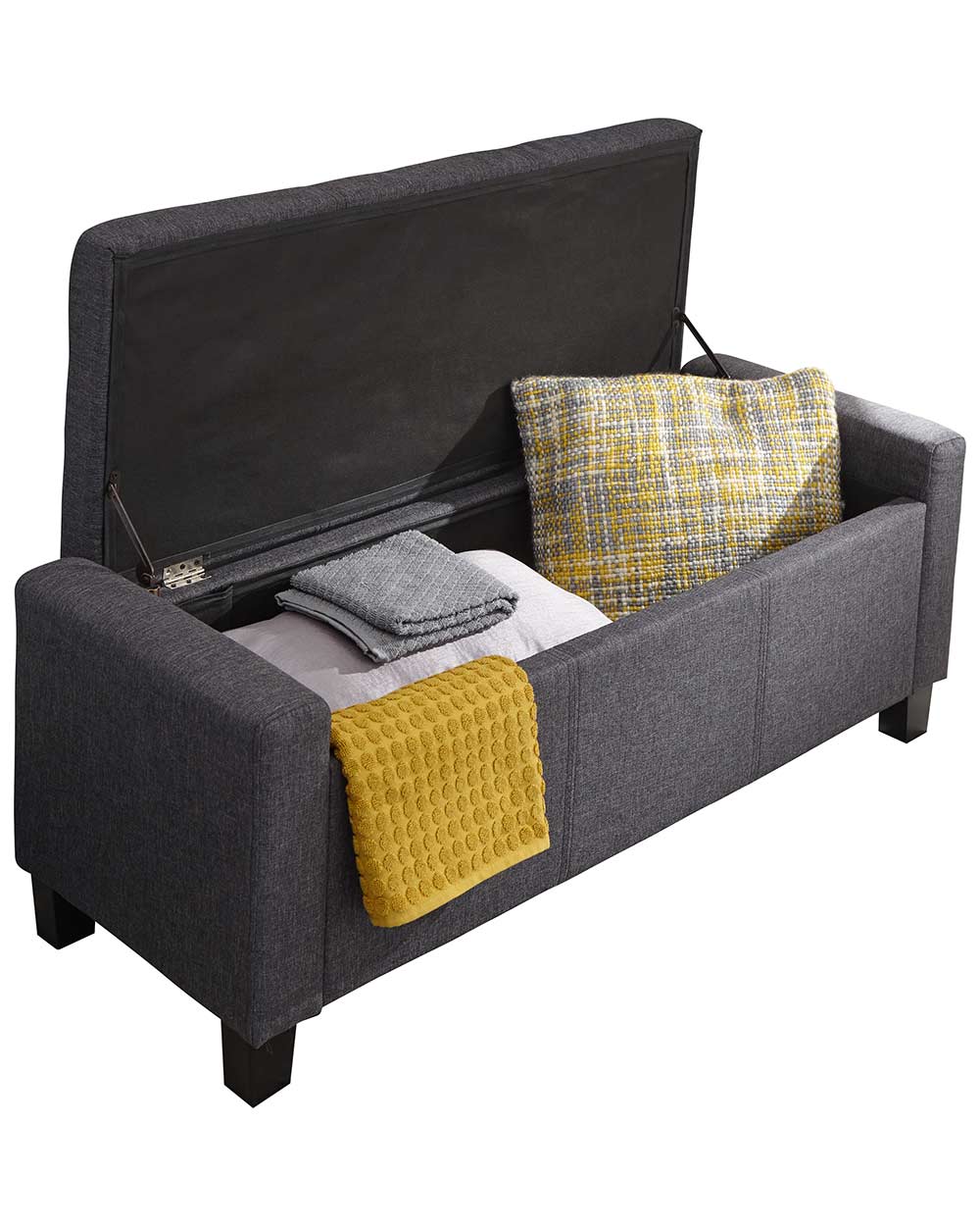 Verona Ottoman Bench Charcoal Grey Fabric - Image 5