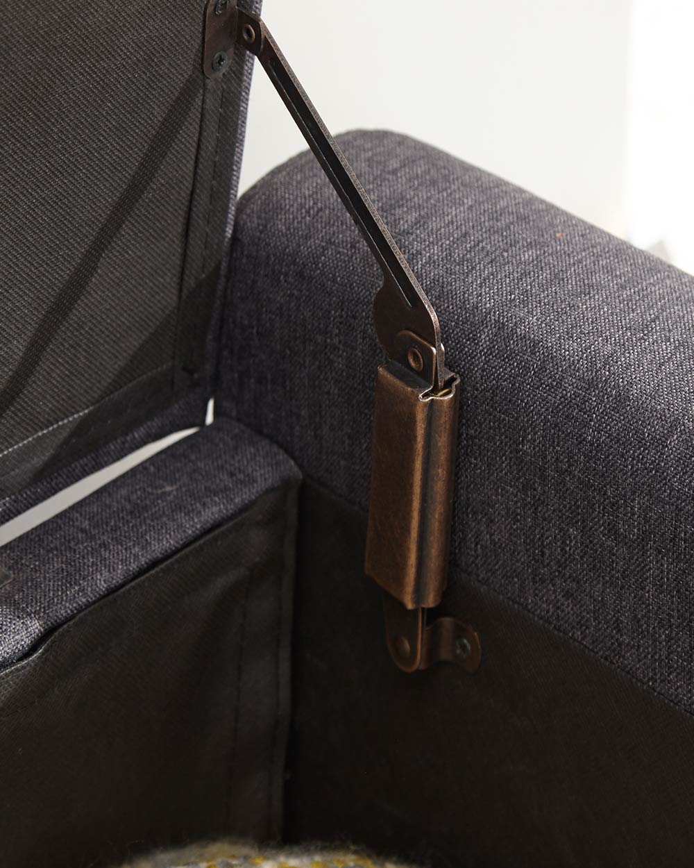 Verona Ottoman Bench Charcoal Grey Fabric - Image 7