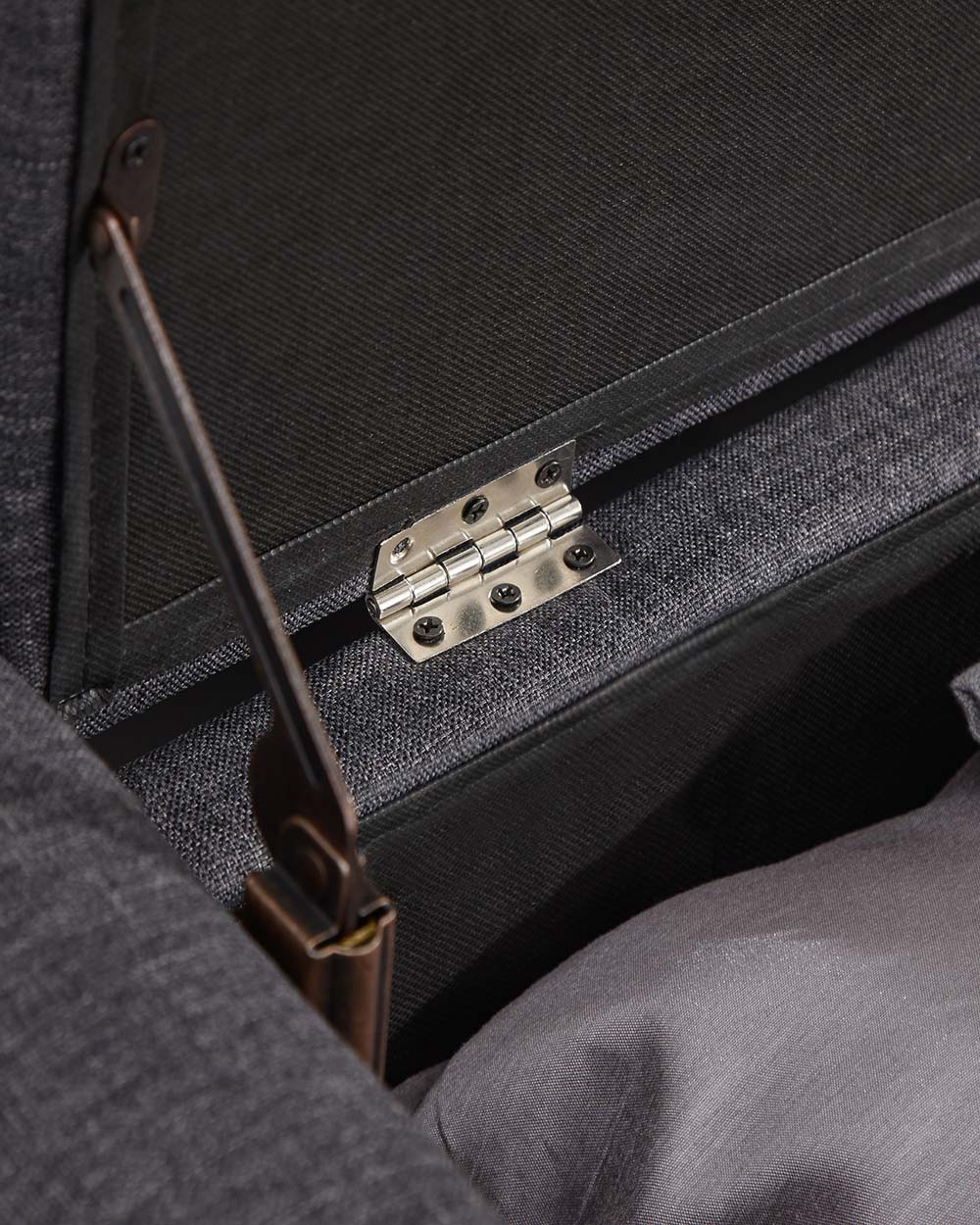 Verona Ottoman Bench Charcoal Grey Fabric - Image 8