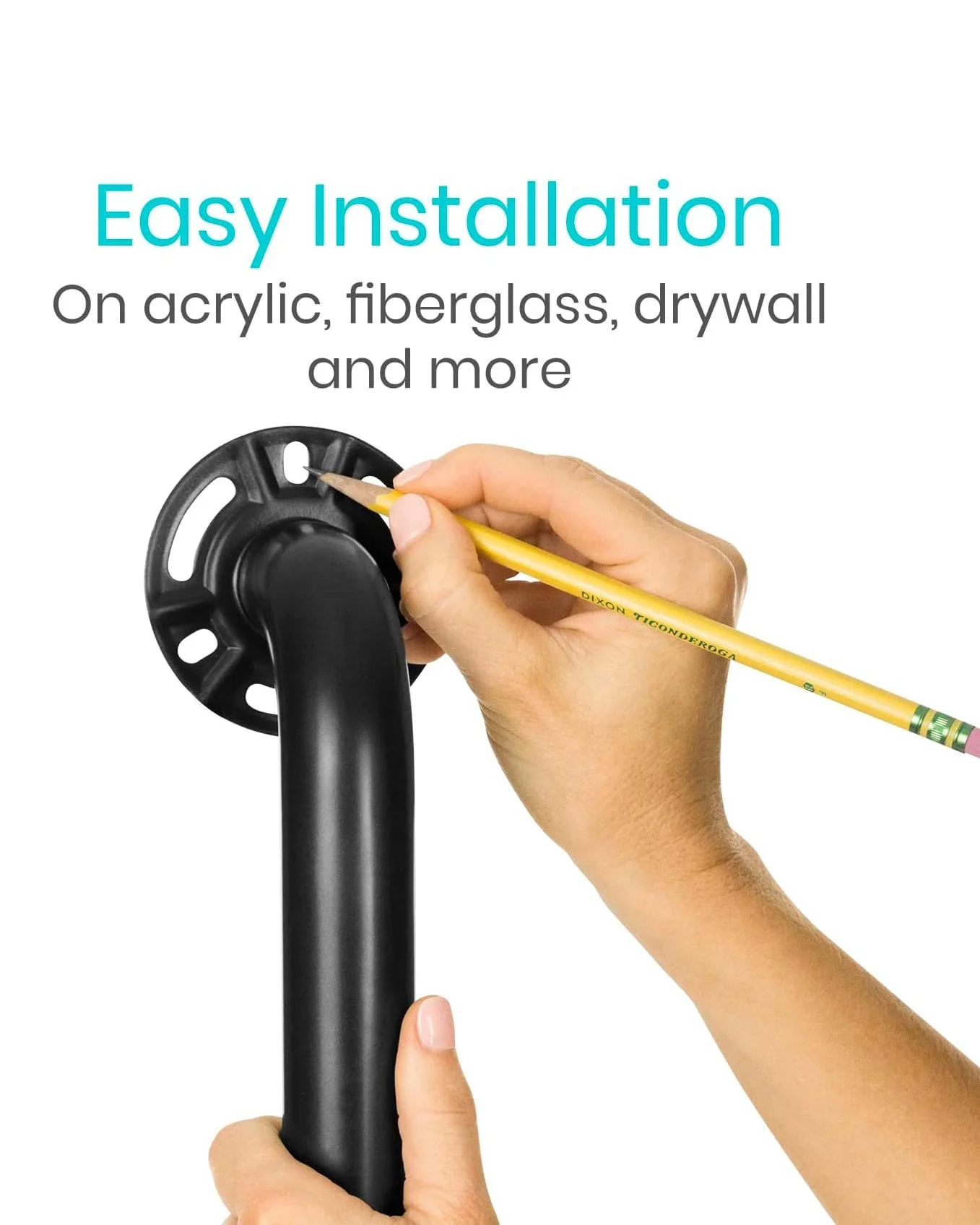 Vive Grab Bar for Bathtubs and Showers 16" Black - Image 7