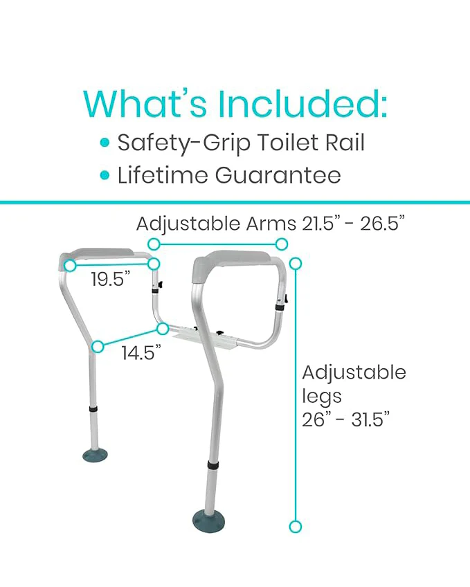 Vive Toilet Rail Bathroom Safety Frame Grab Bar - Image 2