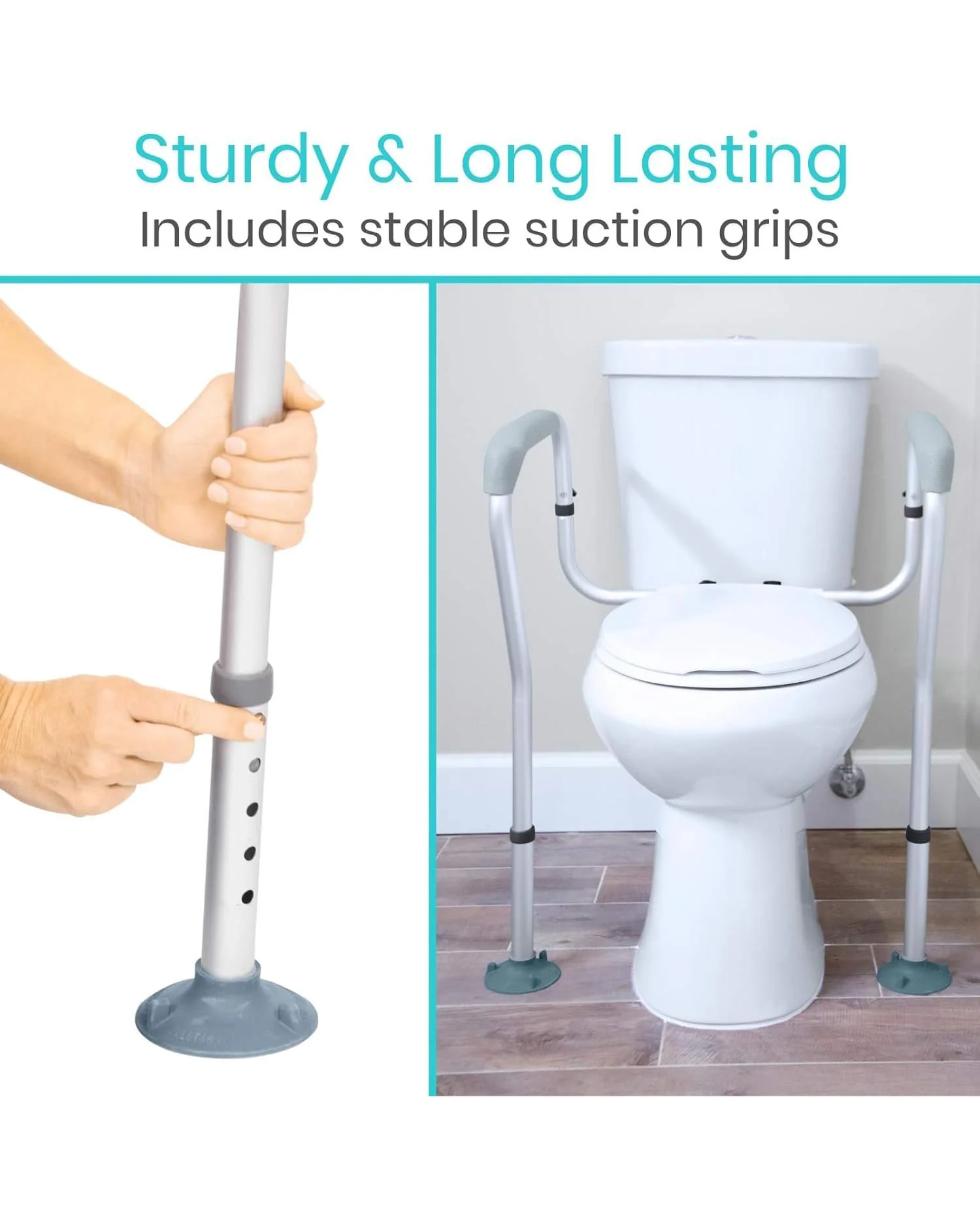 Vive Toilet Rail Bathroom Safety Frame Grab Bar - Image 4