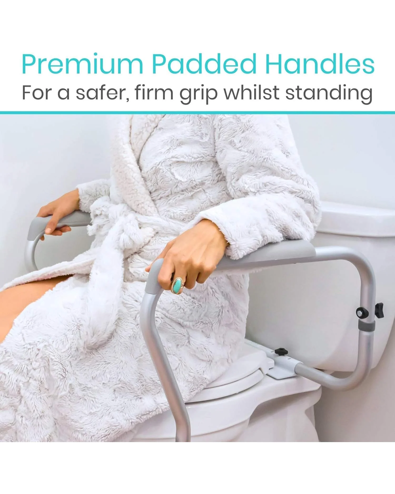Vive Toilet Rail Bathroom Safety Frame Grab Bar - Image 6