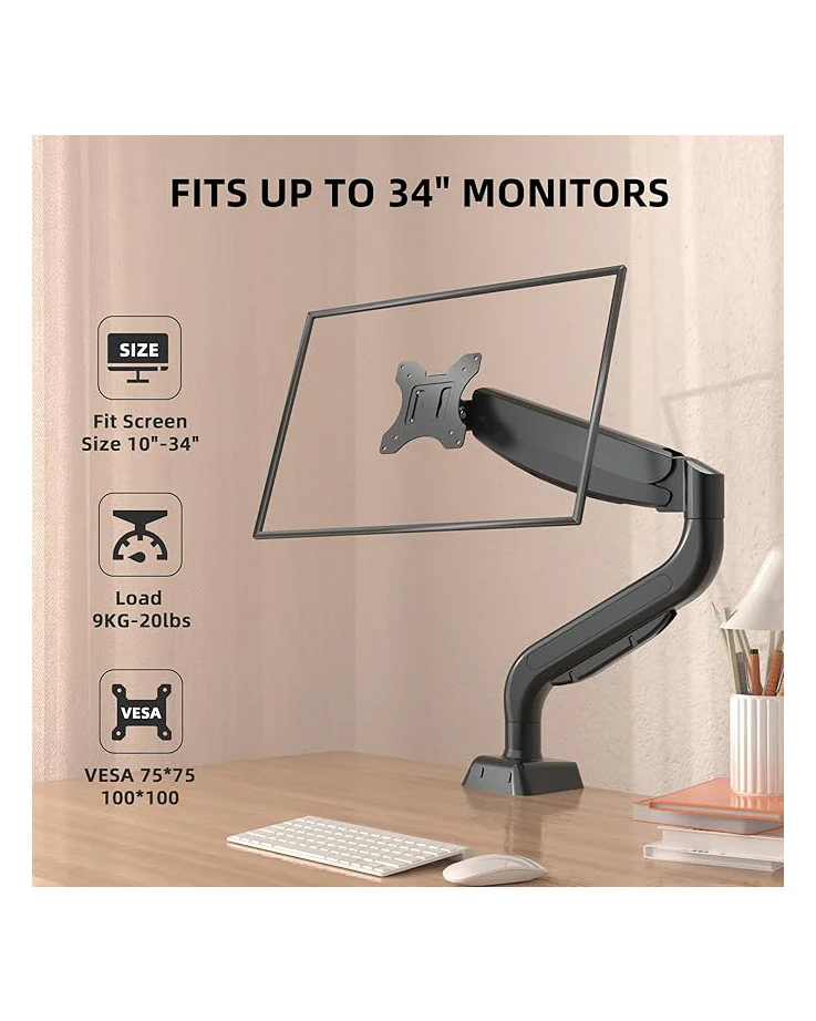 WEARSON Single Monitor Arm Desk Mount Black - Image 4