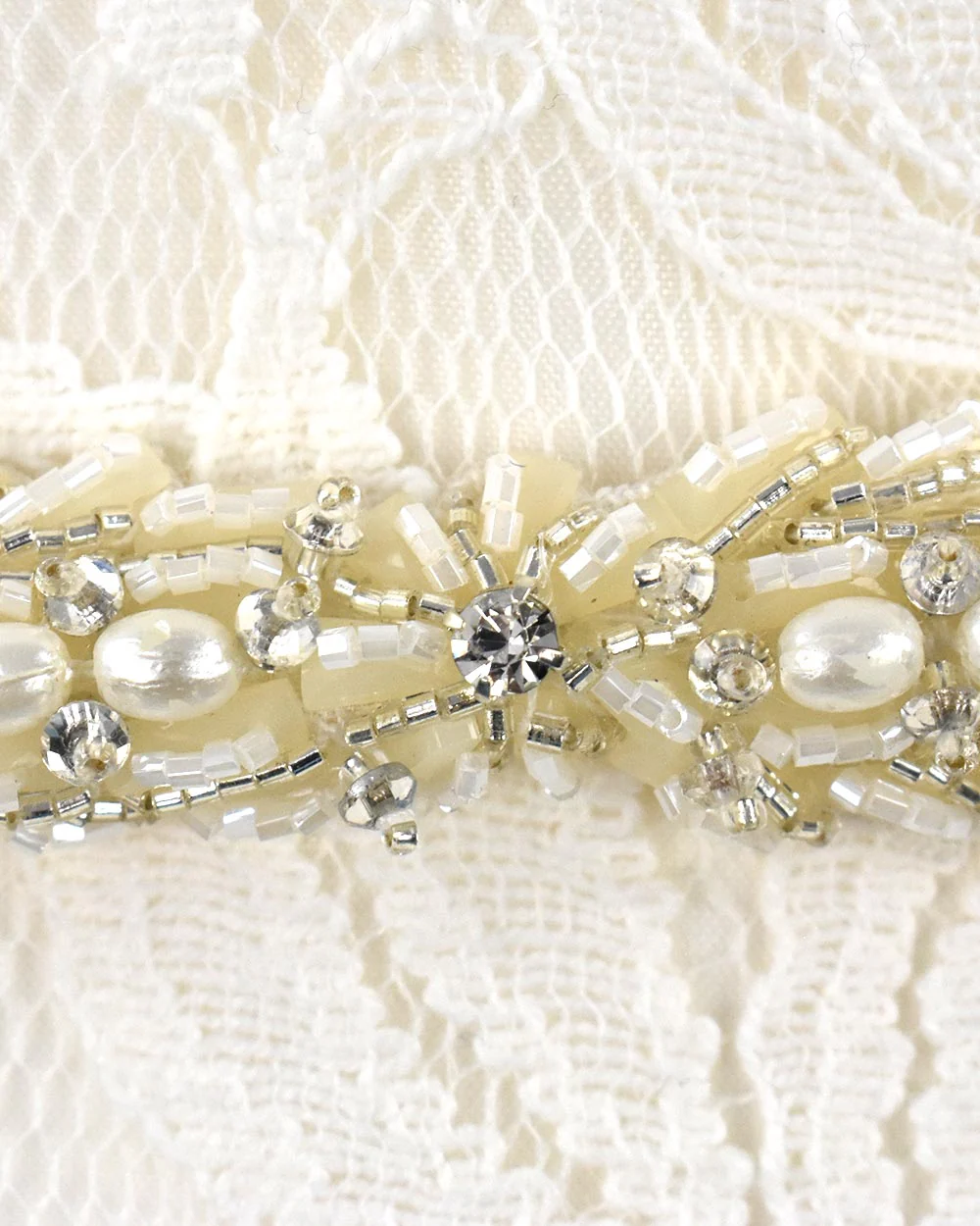 Wedding Dress Belt Beaded Floral Design - Image 4
