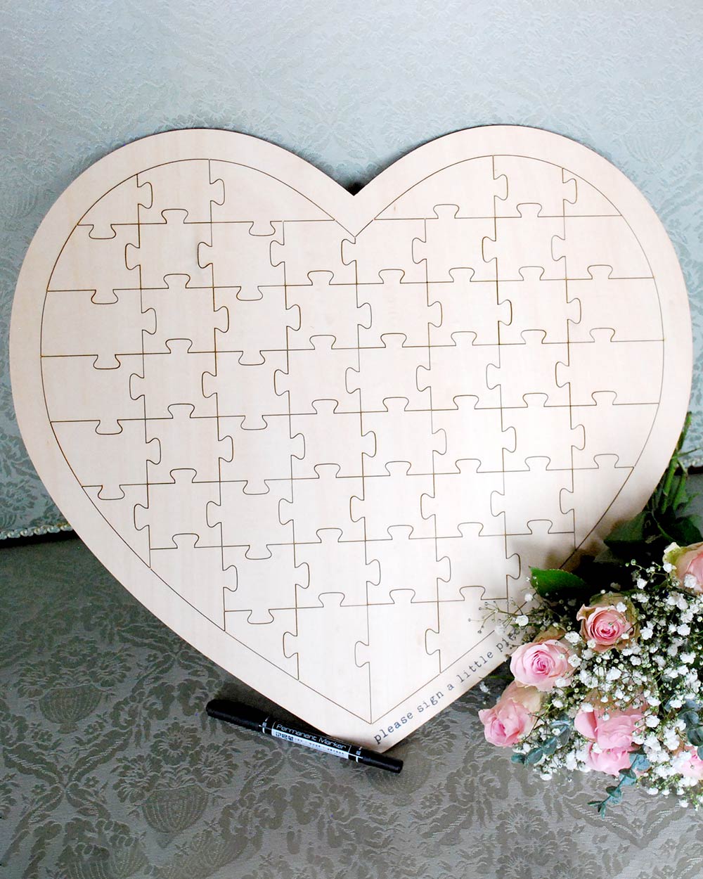 Wedding Guest Book Large Heart Jigsaw Puzzle - Image 3