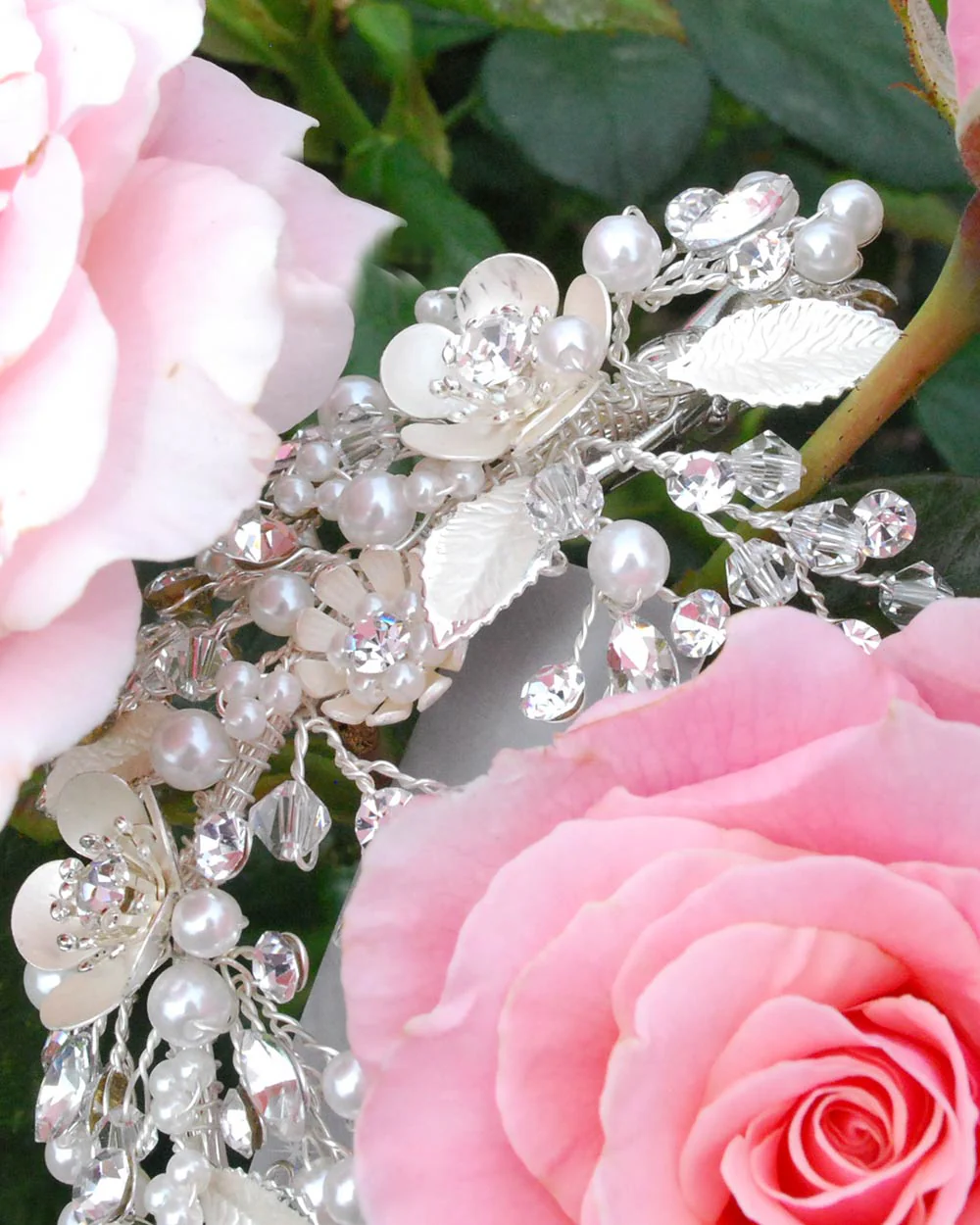 Wedding Hair Vine Floral Diamante Pearl - Image 4