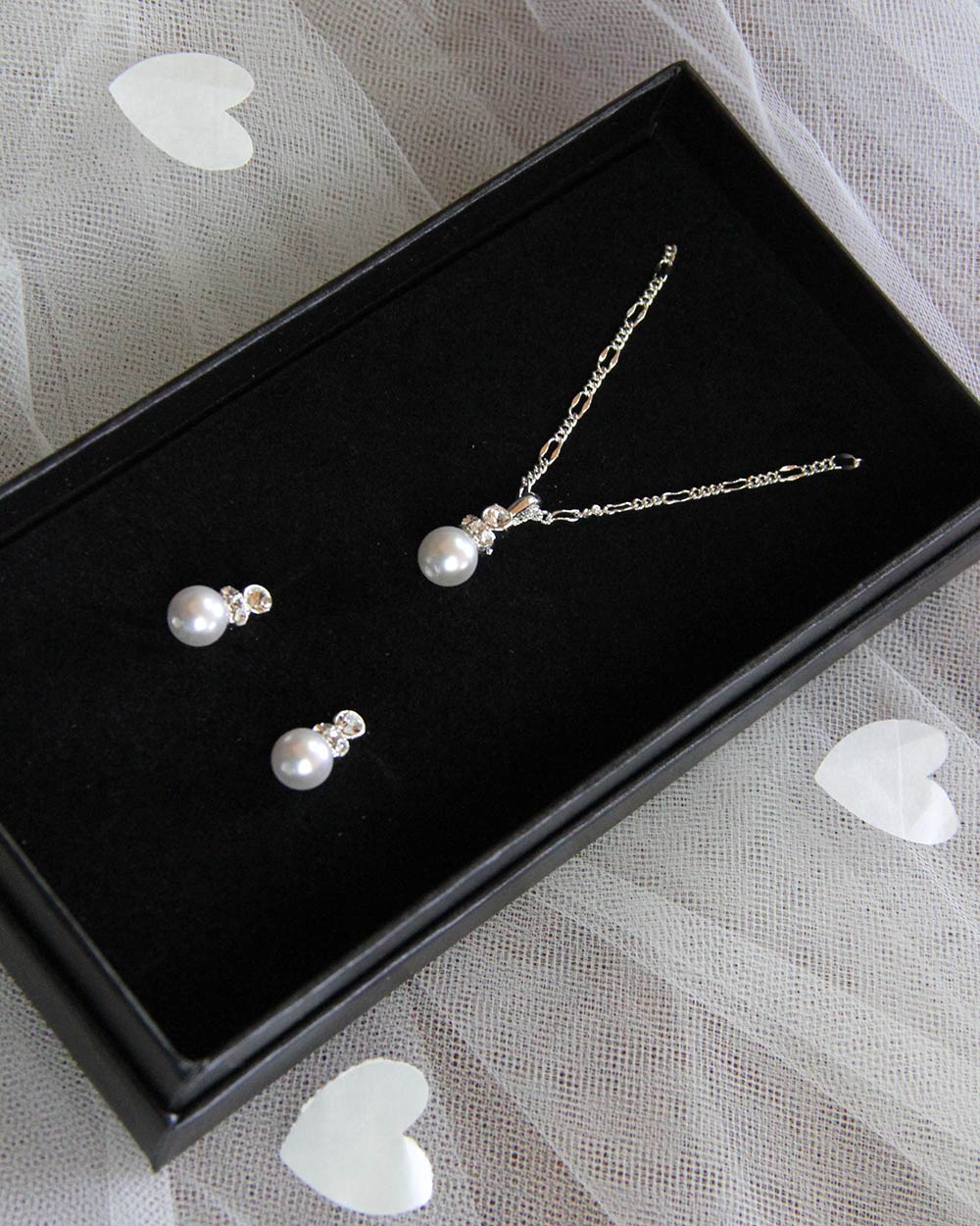 Wedding Jewellery Set Pearl Diamante - Image 3