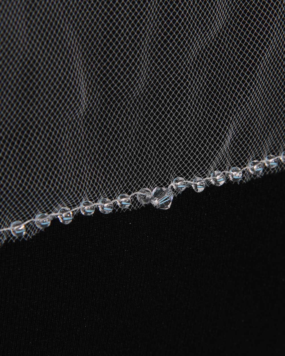 Wedding Veil 2 Tier Beaded Edge Ivory - Image 8
