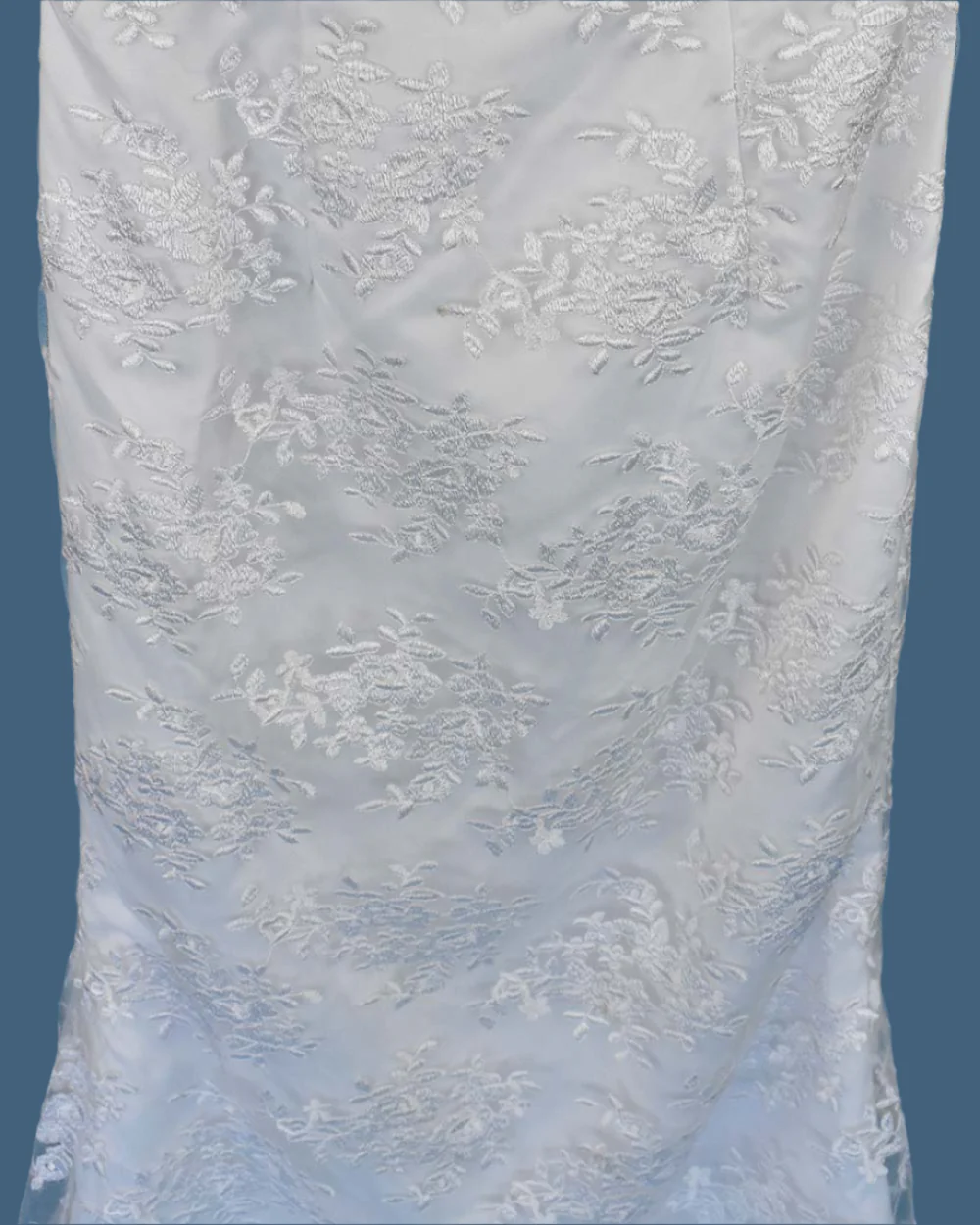 White Strapless Floral Lace Wedding Dress - Image 6