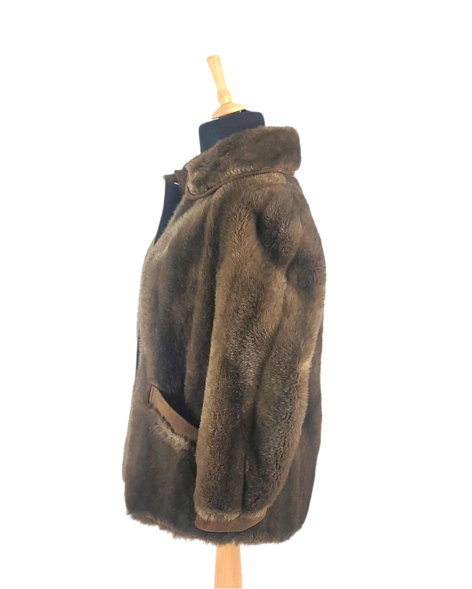 Womens Vintage Tissavel Brown Sude Leather Jacket - Image 3