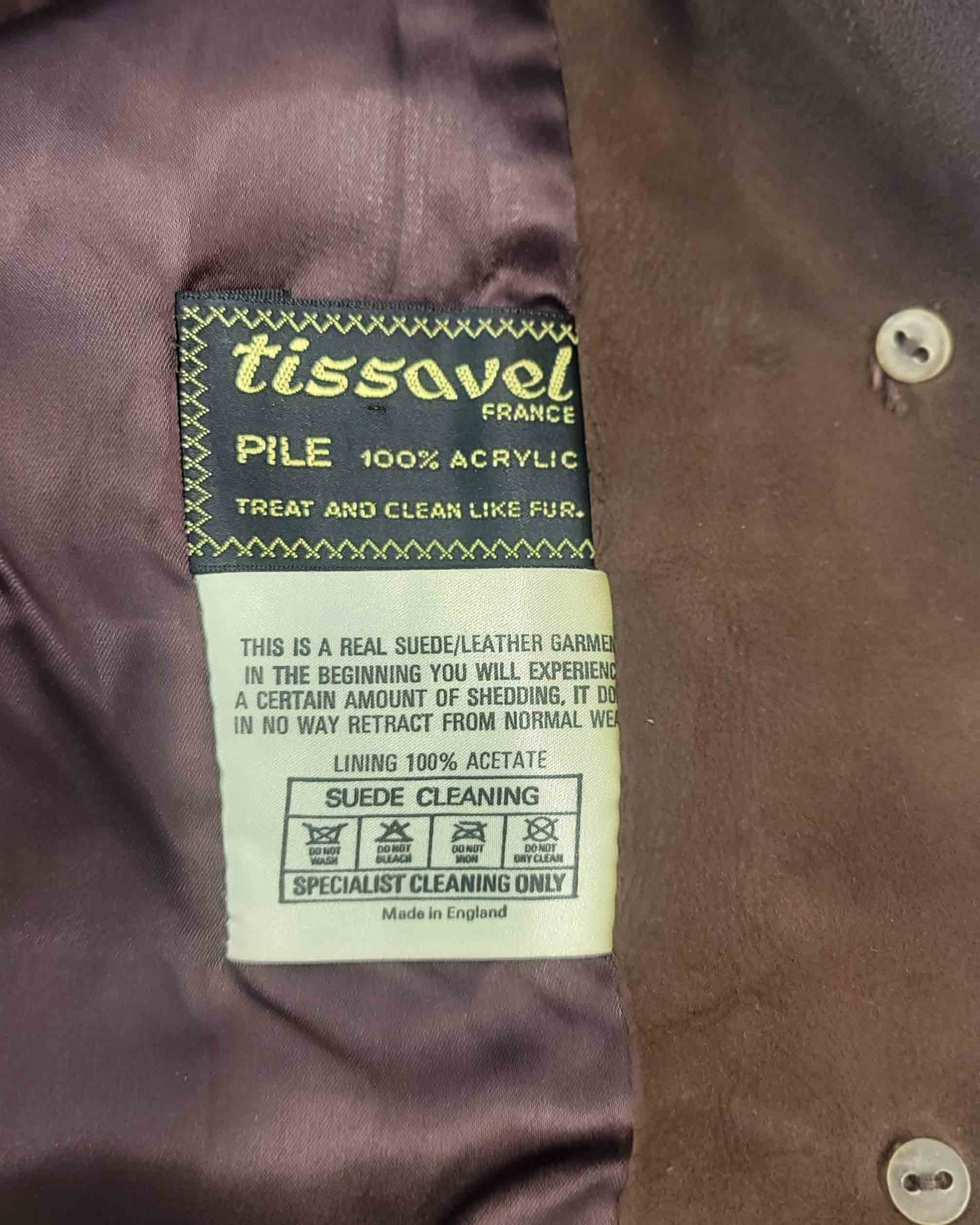 Womens Vintage Tissavel Brown Sude Leather Jacket - Image 5