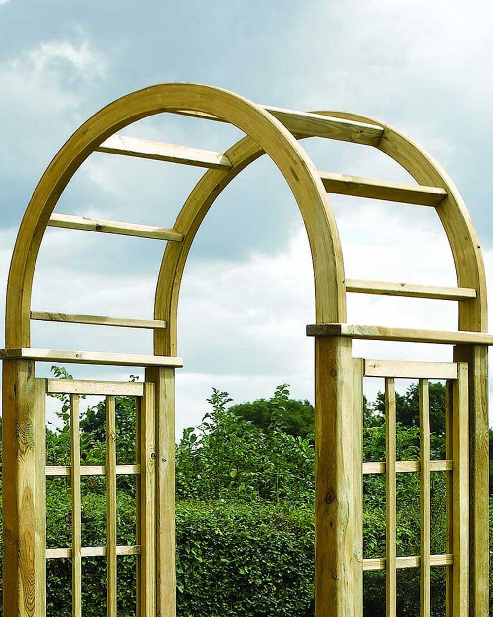 Wooden Garden Archway Rounded Rowlinson 10 Year Guarantee - Image 3