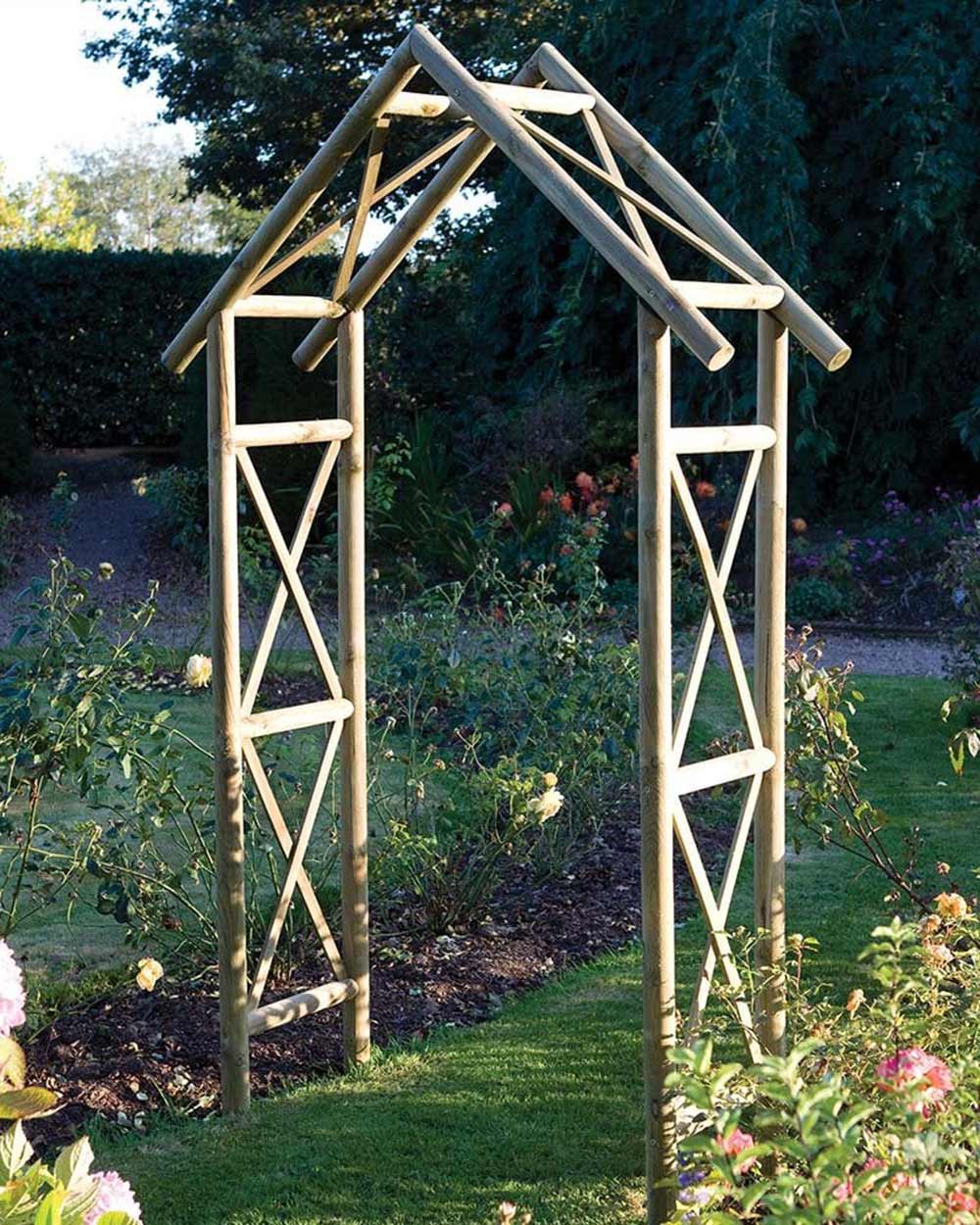 Wooden Garden Archway Rustic 10 Year Guarantee Rowlinson
